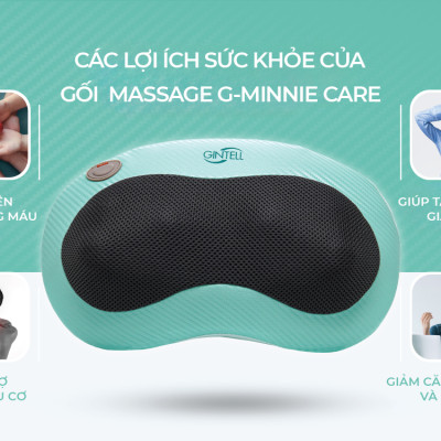 |GIÁ SỐC| Gối Massage nhiệt hồng ngoại G-Minnie Care| Công nghệ massage Shiatsu 3D | 1 Năm Bảo Hành