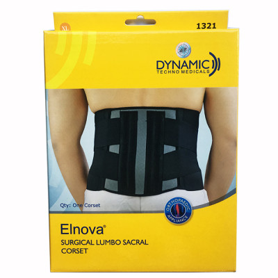 Đai Cố Định Thắt Lưng Cột Sống, Đai thoát vị đĩa đệm Elnova (Màu Đen)