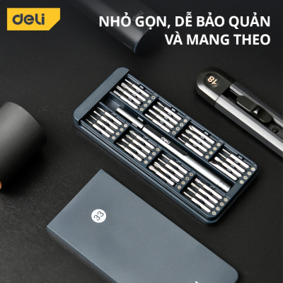 Bộ tuốc nơ vít 44 in 1 Deli Cao Cấp Tua vít từ tính Sửa điện thoại, Máy tính, Ổ điện