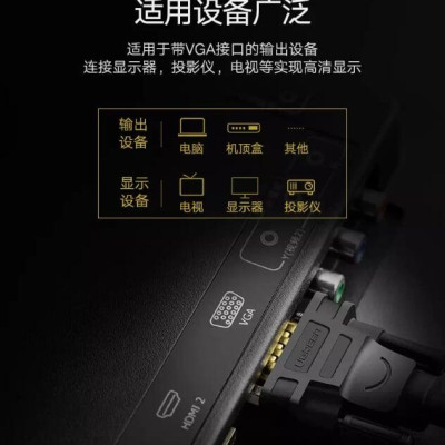 Ugreen UG11640VG101TK 8M màu Đen Cáp tín hiệu 2 đầu VGA - HÀNG CHÍNH HÃNG