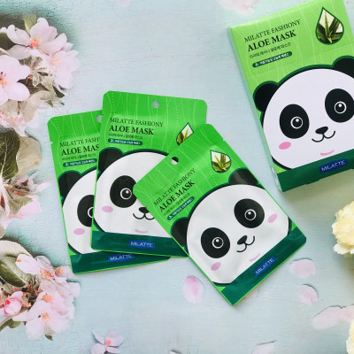 Mặt nạ dưỡng da chiết xuất nha đam Milatte Fashiony Aloe Mask - Hộp 10 miếng