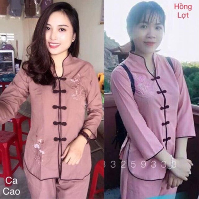 ĐỒ LAM ĐI CHÙA Sẩm Thêu Cổ Tàu sss1