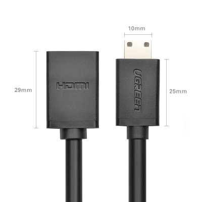 Ugreen UG2013720137TK Màu Đen Đầu chuyển đổi Mini HDMI sang HDMI âm - HÀNG CHÍNH HÃNG