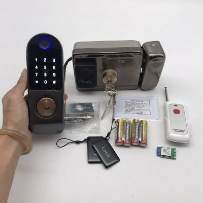 Khóa thông minh G02RW- 2 Mặt vân tay trong ngoài + Remote + App Tuya wifi( không chống nước) -Hàng nhập khẩu
