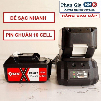 Máy Siết Bulong 199V Đầu 2 Trong 1, Máy Bắn Bulong Không Chổi Than Khoan Tường Bắn Vít Mở Ốc Xe Pin Khỏe