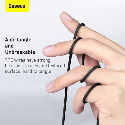 Tai Nghe Có Dây Baseus H19 Âm Thanh Trầm Nổi 6D 3.5 Mm Tích Hợp Micro
