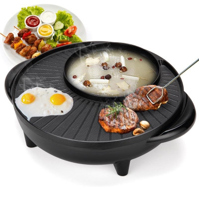 Bếp Lẩu, Nướng Điện 2 Trong 1 Đa Năng Phong Cách Hàn Quốc - Hàng Chính Hãng