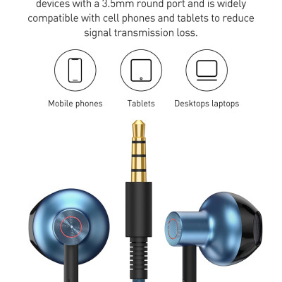 Tai Nghe Có Dây Baseus H19 Âm Thanh Trầm Nổi 6D 3.5 Mm Tích Hợp Micro