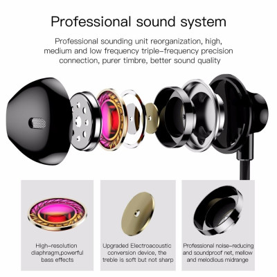 Tai nghe nhét tai jack 3.5mm Baseus H06 dài 1.2M dây TPE vải cho Smartphone ( 2 màu ) - Hàng chính hãng