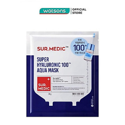Mặt Nạ Sur.Medic+ Cấp Nước Siêu Tốc Super Hyaluronic 100 Aqua Mask 30g