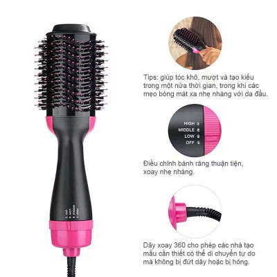 Lược Điện Sấy Tạo Kiểu Chuyên Nghiệp 3in1, Lược Điện Chải Tóc Cực Nhanh, Đa Năng - HÀNG CHÍNH HÃNG MINIIN