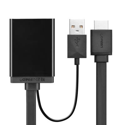 Ugreen UG40238MM107TK 50CM màu Đen Bộ chuyển đổi HDMI sang DisplayPort hỗ trợ phân giải 4K - HÀNG CHÍNH HÃNG