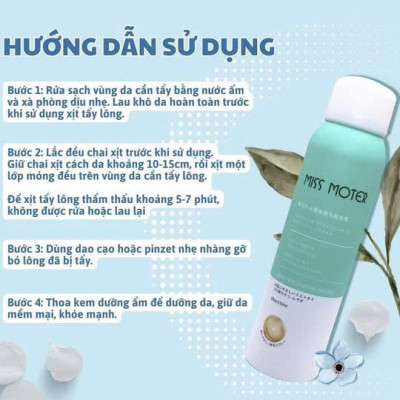 Xịt tẩy lông dạng bọt Miss Moter chiết xuất lô hội dịu nhẹ Nhật Bản 150ml