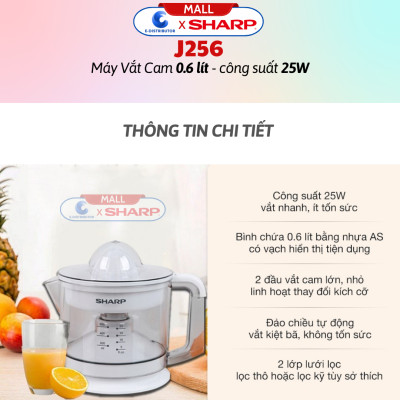 Máy Vắt Cam / Ép Cam Sharp J408 (40w) - J130 (130w) - J850 (85w) - J407 (40w) - J256 (25w) - J415 (40w) - Hàng Chính Hãng - Bảo Hành 12 Tháng - Tiện Lợi