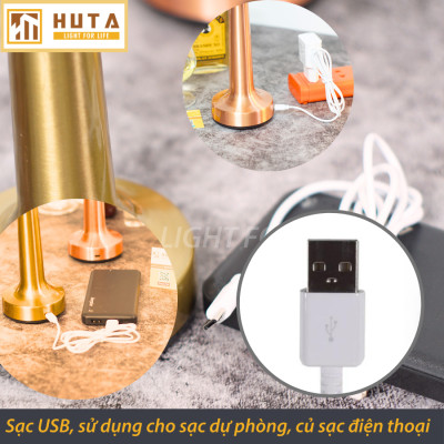Đèn Led Để Bàn Quầy Bar Nhà Hàng HUTA RESDIA1 Cảm Ứng Tích Điện, Điều Chỉnh Ánh Sáng Vàng, Trang Trí Quán Bar, Nhà Hàng, Quán Cà Phê