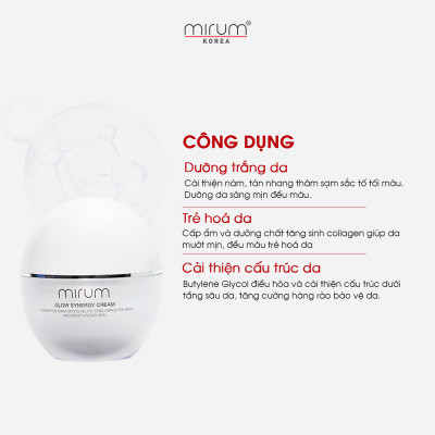 Kem dưỡng trắng da, mờ nám & tàn nhang Mirum 55ml– Mirum Glow Synergy Cream