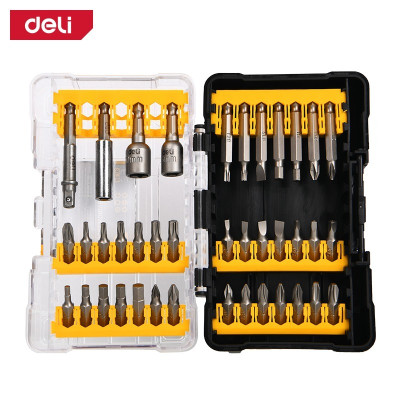 Bộ 39 đầu vít Deli chất liệu thép chống gỉ - Đầu vặn ốc vít các loại có từ tính