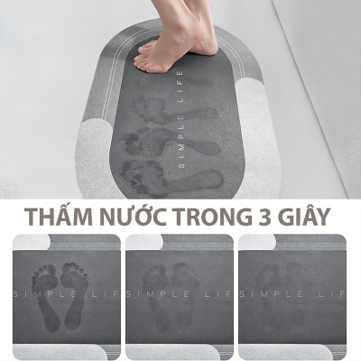 Thảm chùi chân nhà vệ sinh phòng khách phòng bếp siêu hút nước 3 giây khô nhanh
