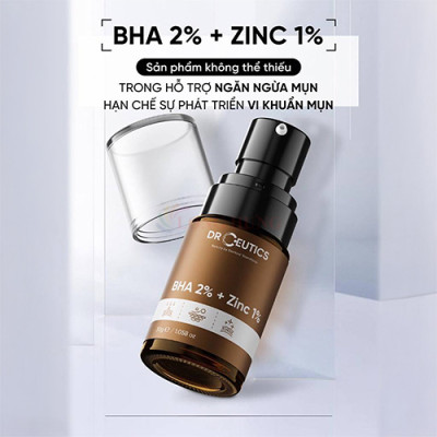 Tinh chất giảm mụn DrCeutics BHA 2% + Zinc 1% (30g) - Hàng chính hãng