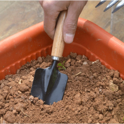 Xẻng làm vườn (8.5 X 28cm) cán gỗ nhỏ gọn tiện dụng Echo Metal - Hàng nội địa Nhật Bản.
