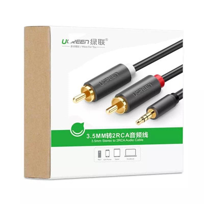 Ugreen UG10772AV102TK 1M màu Đen Cáp âm thanh 2 đầu Bông sen sang 3.5mm dương - HÀNG CHÍNH HÃNG