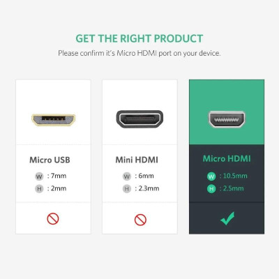 Ugreen UG2013420134TK Màu Đen Đầu chuyển đổi Micro HDMI sang HDMI âm - HÀNG CHÍNH HÃNG
