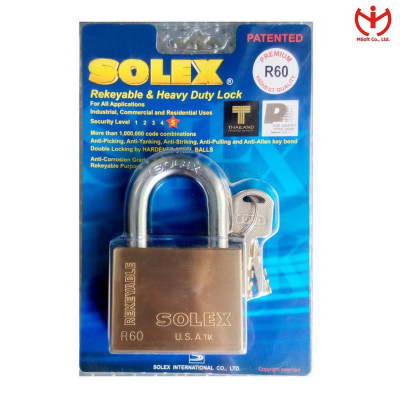 Ổ khóa Solex R60 thân đồng rộng 60mm - MSOFT