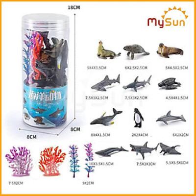 Bộ đồ chơi mô hình các con động vật, sinh vật biển, khủng long bằng nhựa cho bé MySun.