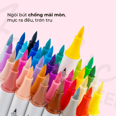 Hộp 24 Bút Lông Màu Acrylic Markers 1 Đầu - Colokit ACM-C004