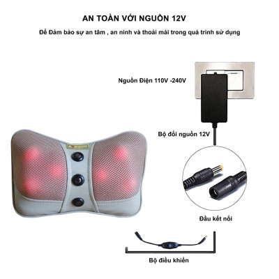 CHÍNH HÃNG Gối massage 6 bi chính hãng Ayosun Hàn Quốc