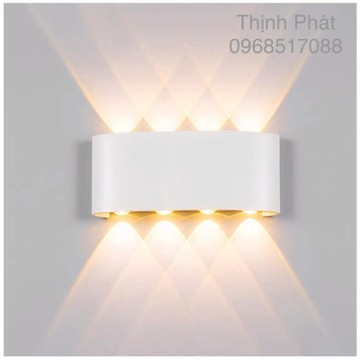 ĐÈN TƯỜNG HẮT 2 ĐẦU 8 TIA - NGOÀI TRỜI, TRONG NHÀ