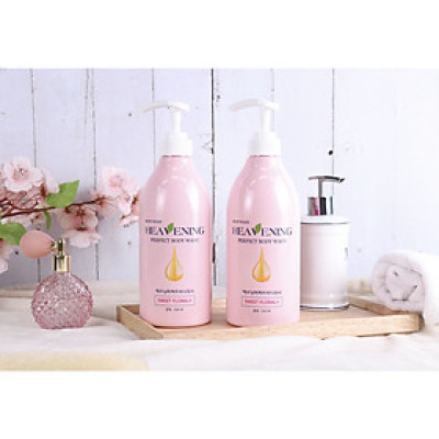 Combo 02 chai Sữa tắm dưỡng ẩm, làm trắng da cao cấp Heavening Perfect TẶNG KÈM Hộp & Túi đựng