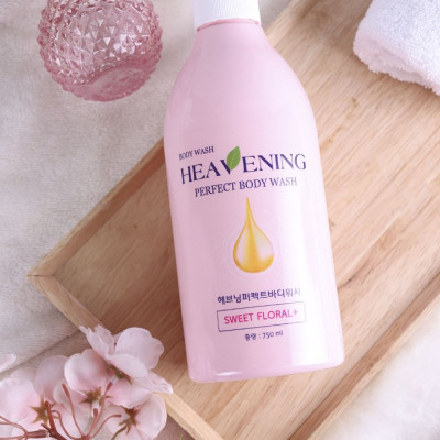 Combo 02 chai Sữa tắm dưỡng ẩm, làm trắng da cao cấp Heavening Perfect TẶNG KÈM Hộp & Túi đựng