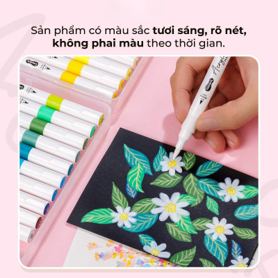 Hộp 24 Bút Lông Màu Acrylic Markers 1 Đầu - Colokit ACM-C004