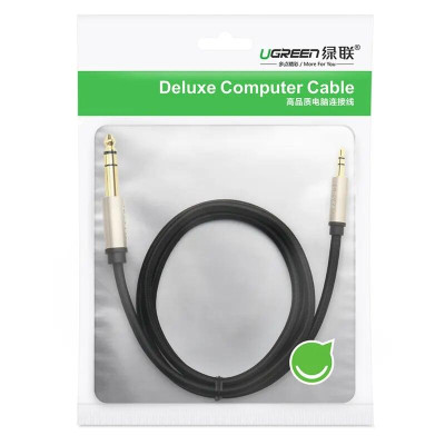 Ugreen UG40804AV127TK 2M màu Đen Cáp âm thanh 3.5mm sang 6.5mm cao cấp - HÀNG CHÍNH HÃNG