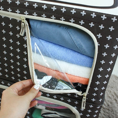 COMBO 2 TÚI ĐỰNG QUẦN ÁO KHUNG THÉP 66L-LIVING BOX 66L - Giao mẫu ngẫu nhiên