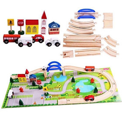 Đồ chơi xếp hình lắp ráp mô hình giao thông đường phố 40 chi tiết