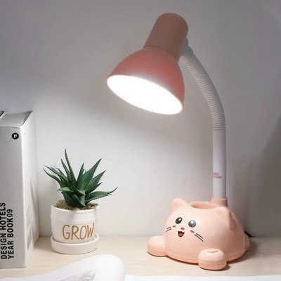 Đèn Học Để Bàn Hình Mèo Chống Cận, Có Ống Cắm Bút Cho Bé - Mẫu Mới - HÀNG CHÍNH HÃNG MINIIN