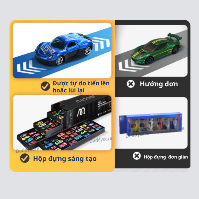 Ô tô đồ chơi mô hình cao cấp Mini Alloy Racing Cars Mideer set xe hơi cảnh sát, xe tải cho bé trai
