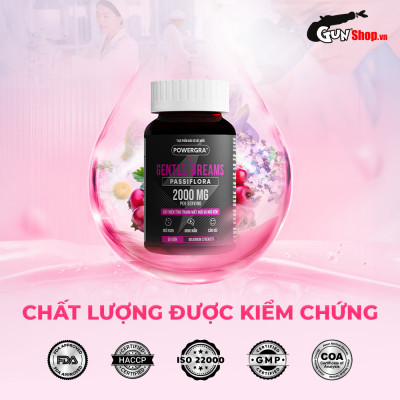 Viên uống cải thiện tình trạng mất ngủ và ngủ kém Powergra Gentle Dreams - Hộp 60 viên