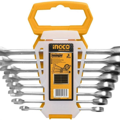 BỘ 8 CỜ LÊ MIỆNG VÒNG HAI CHIỀU (8-19MM) INGCO HKSPAR1082 - HÀNG CHÍNH HÃNG
