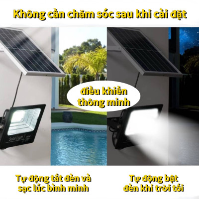 Đèn năng lượng mặt trời 100W 200W 300W 400W đèn chống nước,Ánh sáng sân vườn năng lượng mặt trời LED Đèn năng lượng mặt trời với chỉ báo pin