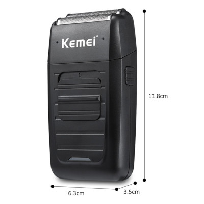 Máy cạo râu Kemei KM-1102 lưỡi kép chuyên dụng cạo tỉa râu, cạo đầu, fade tóc có đ��u tỉa phụ dùng để tỉa tóc mai, ria mép có túi đựng tiện lợi mang đi, máy sử dụng pin sạc