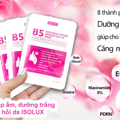 Mặt nạ ISOLUX Whitening repair sodium DNA B5 mask Hàn Quốc 25ml hạn 2027 - dưỡng trắng cấp ẩm phục hồi da