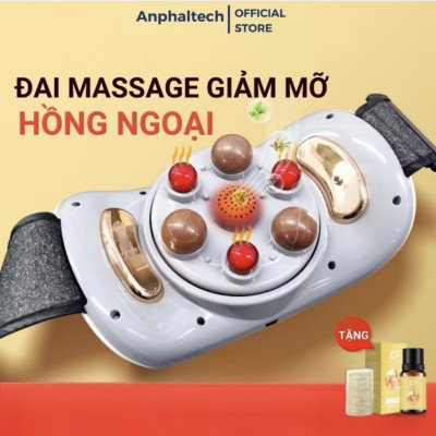 Máy Massage Bụng TQ-109, Máy tan Mỡ Bụng, Đai Massage tan Mỡ Bụng Tích Hợp Xoay Đá Nóng Kết hợp Làm Nóng Hồng Ngoại