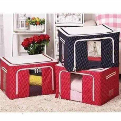 COMBO 2 TÚI ĐỰNG QUẦN ÁO KHUNG THÉP 66L-LIVING BOX 66L - Giao mẫu ngẫu nhiên