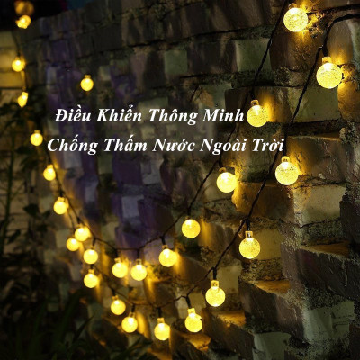 Đèn Led Cảm Biến Năng Lượng Mặt Trời 6,5M 30 Đèn Chống Thấm Nước Treo Trang Trí Gồm 2 Màu Vàng Ấm Và Đa Sắc