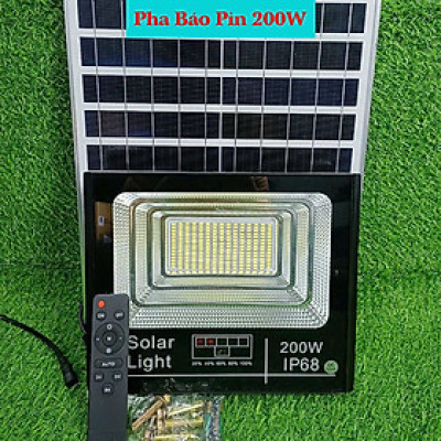 Đèn pha năng lượng mặt trời 200w JD8200L chính hãng, IP67, chiếu sáng 10 - 12 giờ liên tục chỉ với 4-6H sạc