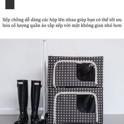 COMBO 2 TÚI ĐỰNG QUẦN ÁO KHUNG THÉP 88L-LIVING BOX 88L