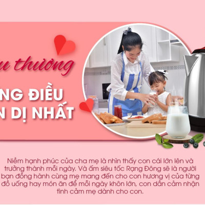 Ấm điện siêu tốc INOX 304 RẠNG ĐÔNG 1.8L RD-AST18ST2- Hàng chính hãng